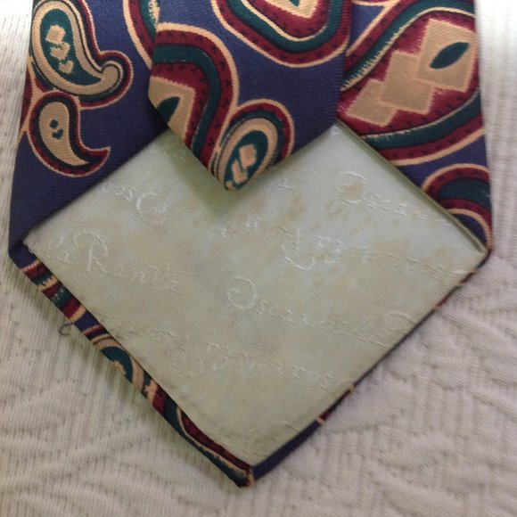 Oscar de la Renta Couture Vintage PAISLEY Neck Tie - Picture 10 of 11